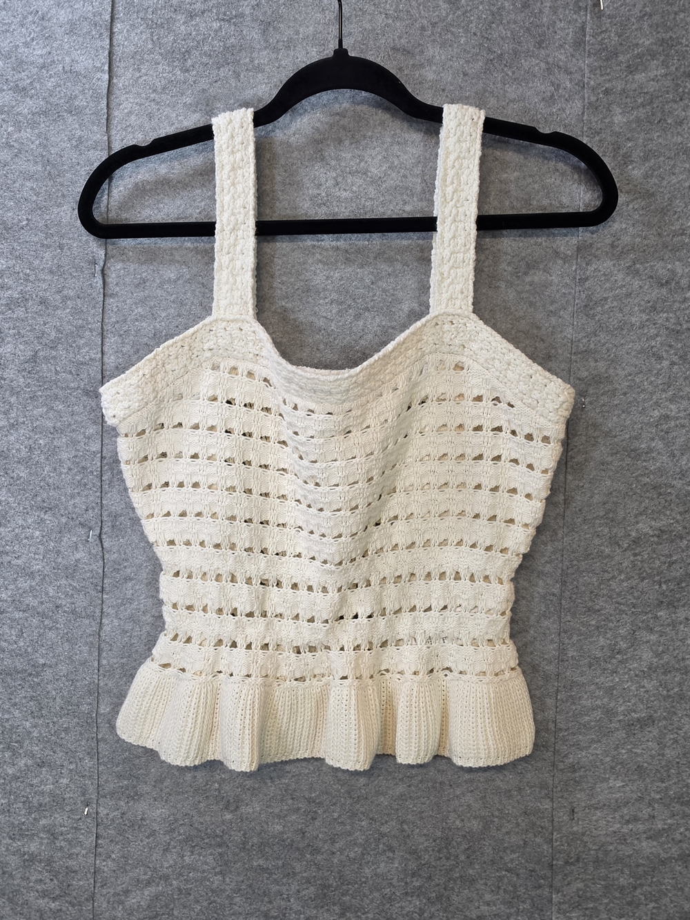 J. Crew Crochet Knit Camisole with Ruffled Hem